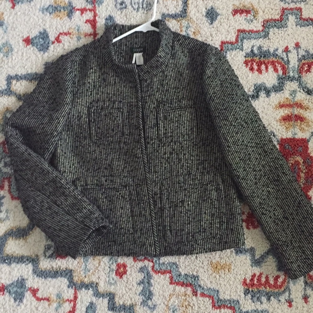 J.Crew black and gold boucle jacket